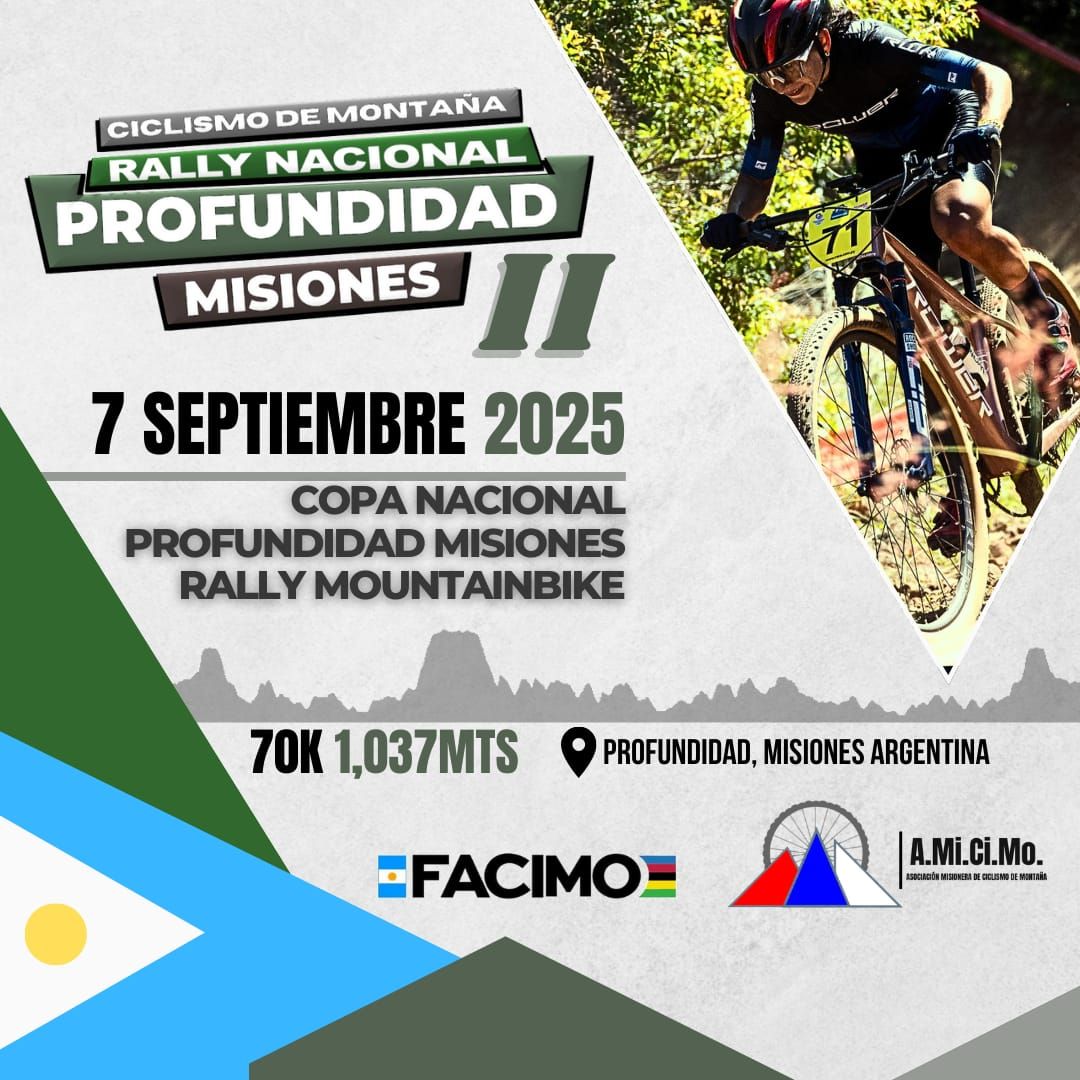 Flyer COPA NACIONAL PROFUNDIDAD MISIONES RALLY MOUNTAIN BIKE
