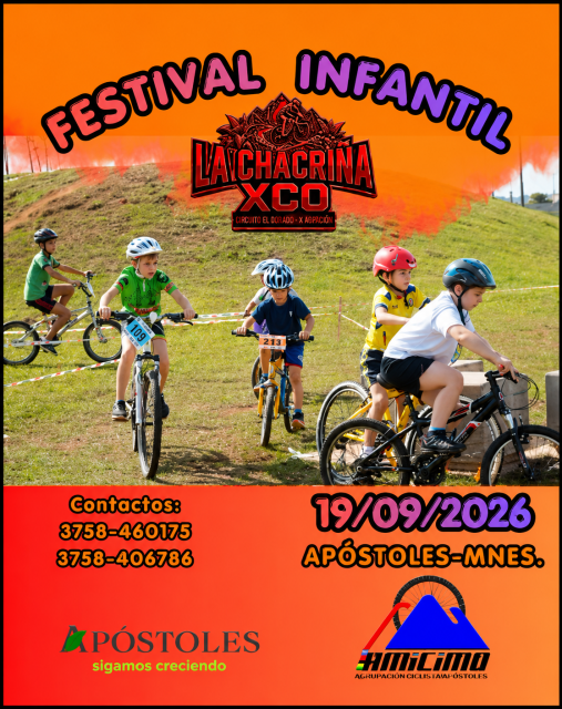 Flyer Festival Infantil Apóstoles - XCO La Chacriña